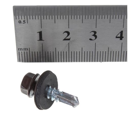 Кровельный саморез Качественный КРЕПЕЖ коричневый RAL 8017, 5.5х19 мм, 90 шт 0300123 КЧ – изображение 5