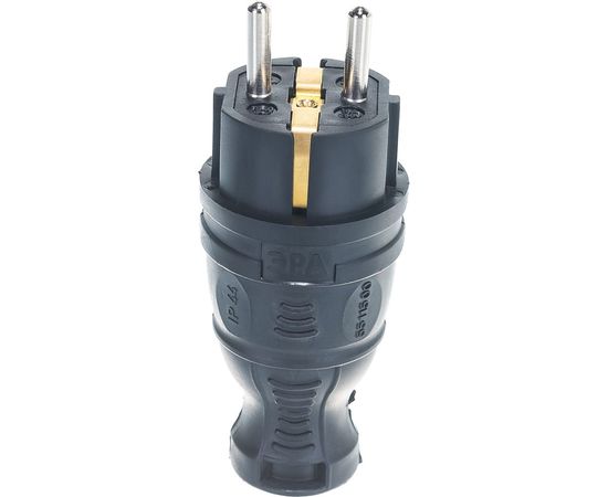 Каучуковая вилка ЭРА V8BIP44 з/з, прямая, 16A, IP44, черная Б0044540 – изображение 6