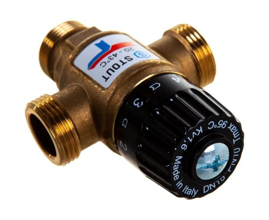 Термостатический смесительный клапан STOUT 3/4 НР, 20-43°С, KV 1.6 SVM-0120-164320 – изображение 3