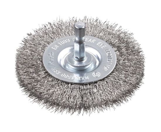 Щетка плоская для дрели 75 мм, нерж. сталь мягкая kwb 609810 