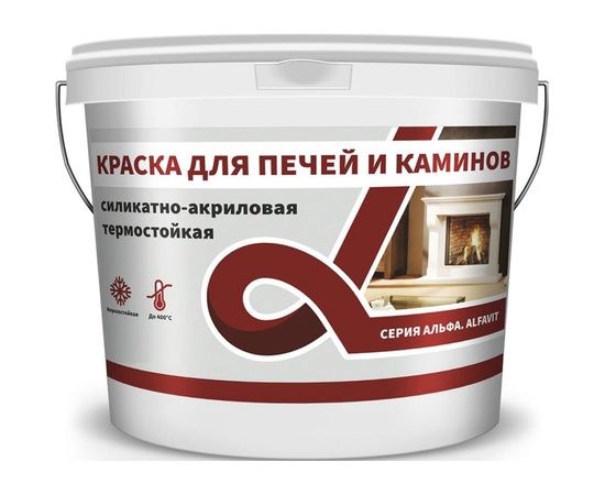 Термостойкая краска для печей и каминов Krafor Альфа белая 1.3 кг 6 134620 
