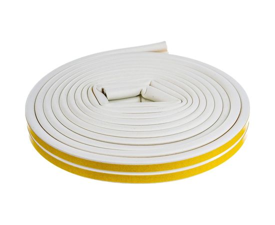 Самоклеящийся уплотнитель Зубр резиновый профиль D белый 6 м 40920-006 