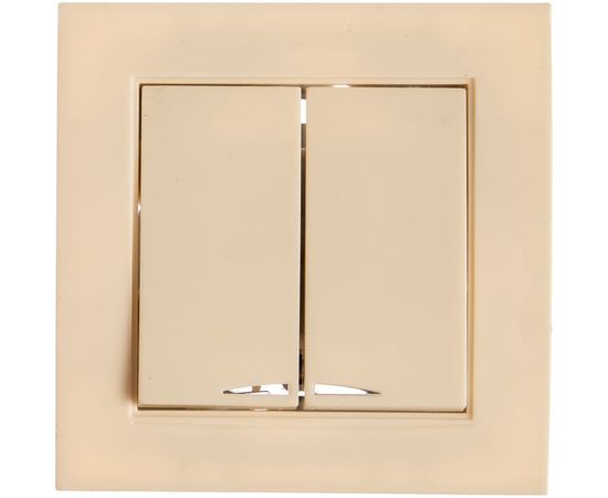 Двухклавишный выключатель с подсветкой, слоновая кость UNIVersal Бриллиант 7948639 