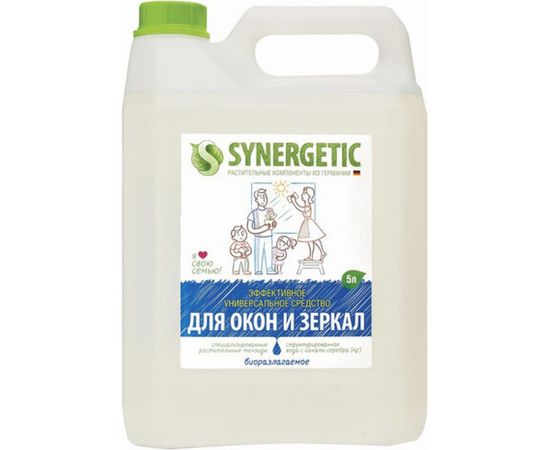 Средство для мытья окон, зеркал, мебели и бытовой техники Synergetic 5л 4613720439034 