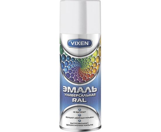 Универсальная эмаль Vixen ярко-белый RAL 9016 аэрозоль 520 мл VX-19016 