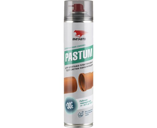 Смазка для монтажа пластиковых труб системы канализации ВМПАВТО PASTUM 400мл флакон-аэрозоль 8111 