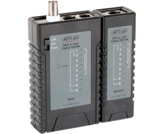 Кабельный тестер NETLAN RJ45, RJ12, RJ11, BNC EC-CT4511B 