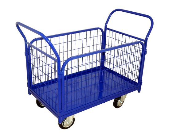 Тележка RUSKLAD платформенная с сетчатыми бортами ТС 3 (600x1000) d125мм – изображение 2