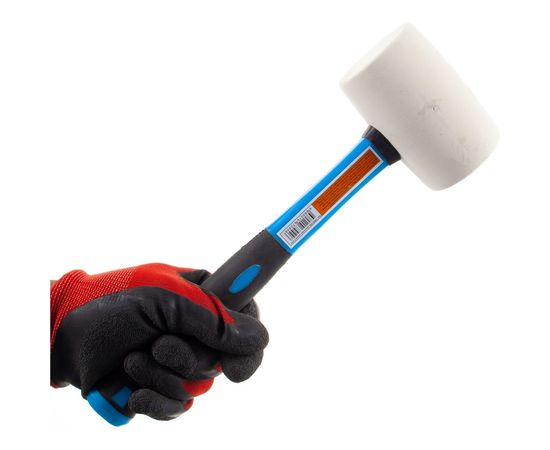 Резиновая киянка WIPRO 16 oz, двухкомпонентная рукоятка, фиберглас+ПВХ и ТПР 0506-450 – изображение 2