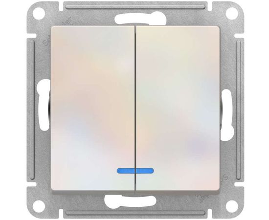 Механизм выключателя Schneider Electric 2-кл. ATLAS DESIGN с подсветкой сх.5а 10АХ жемчуг 1240291 – изображение 2