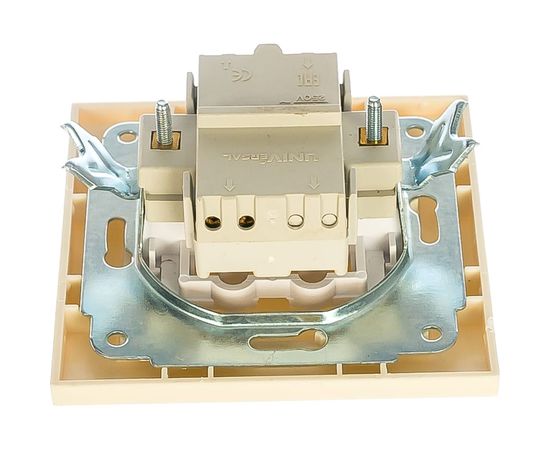 Одноклавишный проходной выключатель, слоновая кость UNIVersal Бриллиант 7948592 – изображение 2