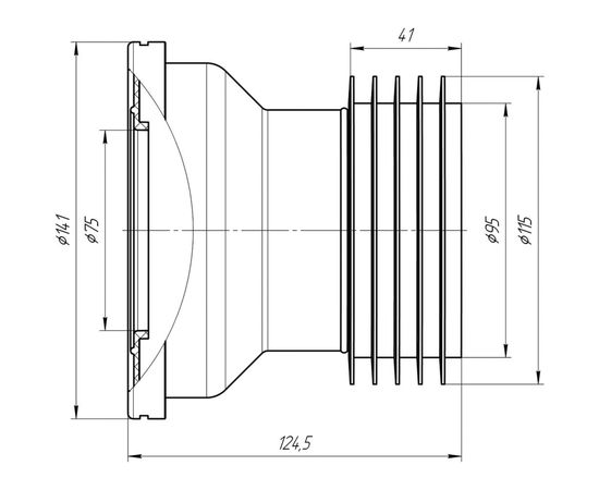 Фановая труба для унитаза АНИ Пласт 110 мм, L 120 мм, для чугунных труб W1218 025-0391 – изображение 2