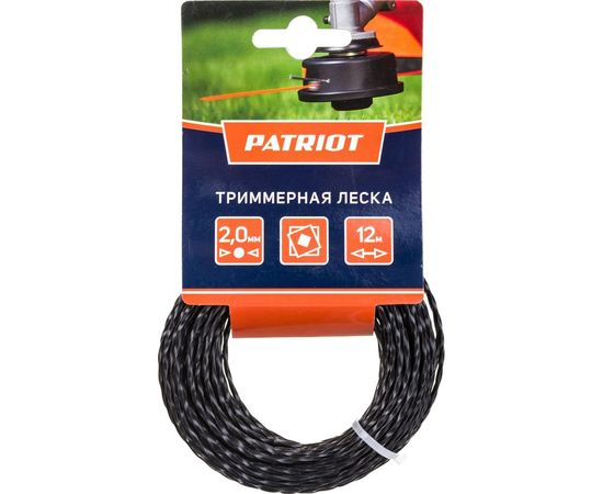 Леска для триммера (2.0 мм; 12 м; скрученный квадрат) PATRIOT 200-12-5 805205124 – изображение 5