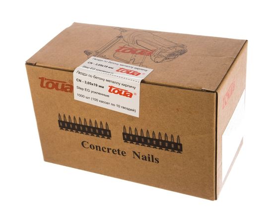 Гвозди по бетону усиленные (3,05х19 мм; 1000 шт) TOUA 30519stepEG – изображение 2