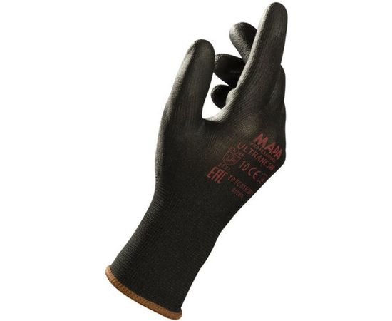 Нейлоновые перчатки MAPA Ultrane 548 покрытие полиуретан, размер 8, черные 606274 