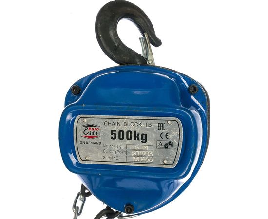 Ручная шестеренная стационарная таль EURO-LIFT ТВ 00000080 (0.5 т, 6 м) 