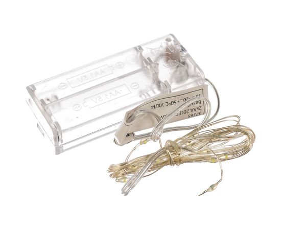 Гирлянда FERON 20 LED 5000К, батарейки 2 АА, IP20, шнур 0,5м ,CL570 32365 