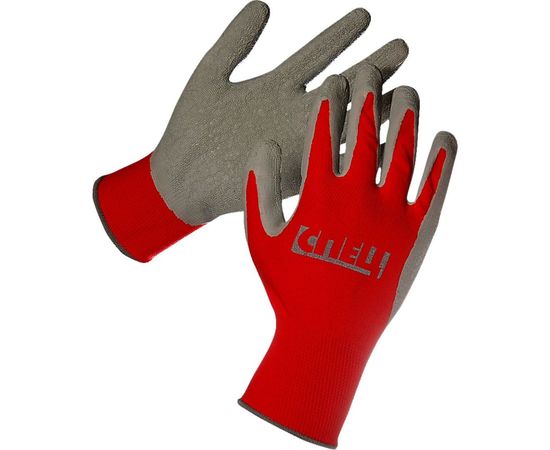 Перчатки СПЕЦ нейлон, красные, частичное покрытие латекс, р.10 31024016-10 