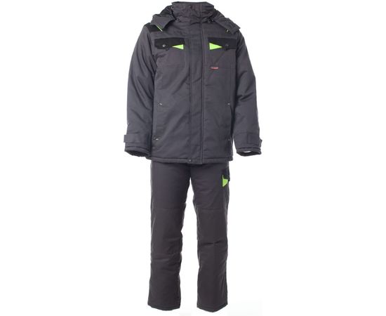 Зимний костюм СПРУТ Корвет куртка/брюки, темно-серый/черный/лимон, р. 60-62/120-124, рост 170-176, 115664 