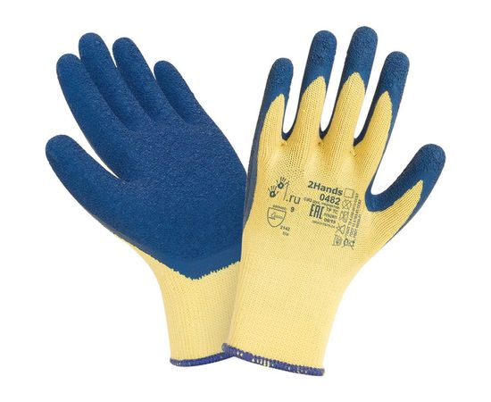 Перчатки 2Hands полиэфир/хлопок, латексное покрытие ладони и пальцев 0482-10 