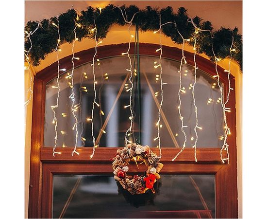 Новогодняя гирлянда занавес Eurosvet 200-002 белый a044086 