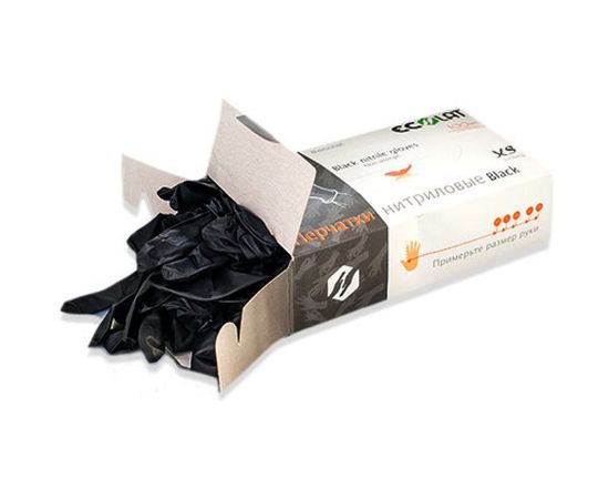 Нитриловые перчатки EcoLat Black 100 шт./уп. размер XL, 3740/XL – изображение 3