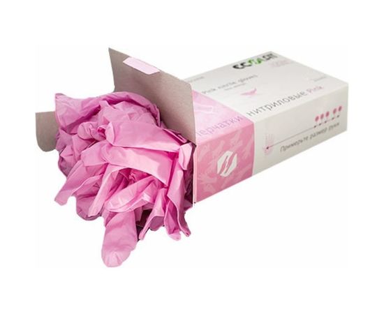Нитриловые перчатки EcoLat Pink 100 шт./уп. размер M, 3435/M – изображение 3