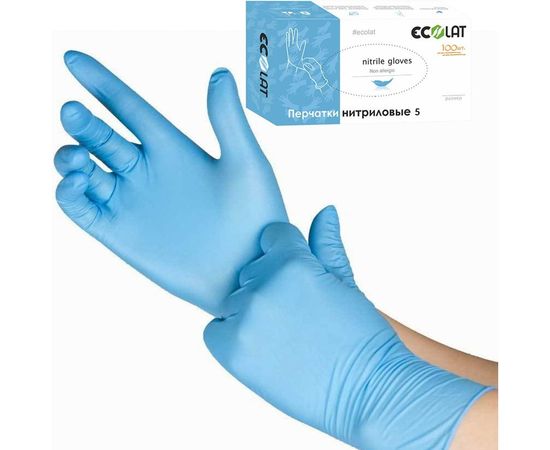 Нитриловые перчатки EcoLat 5, 100 шт./уп. размер M, 3044/M – изображение 2