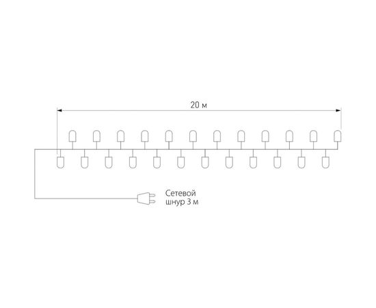 Новогодняя гирлянда нить Eurosvet 400-102, теплый белый a044077 – изображение 4