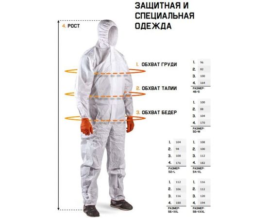 Комбинезон Jeta Safety JPC60 плотность 65 г/кв.м JPC60-XXXL – изображение 7