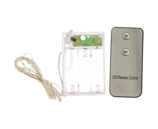 Электрогирлянда VEGAS Нить 20 холодных ламп, серебристый провод, с пультом, дисплей-бокс 55105 