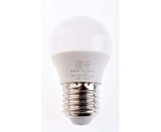 Лампа IEK LED, G45, шар, 5вт, 230В, 4000К, E27 LLE-G45-5-230-40-E27 