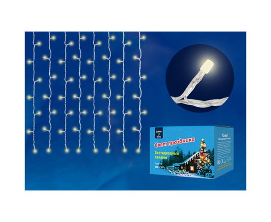 Светодиодный занавес с контроллером Uniel ULD-C1510-160/DTA WARM WHITE, IP20, 1,5х1м, UL-00006422 