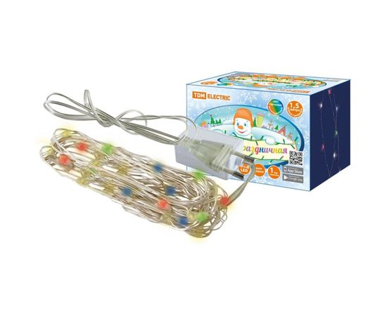 Светодиодная гирлянда TDM Роса 105, конский хвост, 7x15LED, 1,5 м, многоцветная, 250В SQ0361-0061 