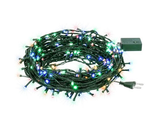 Электрогирлянда Vegas нить 100 разноцветных LED ламп контроллер 8 режимов зеленый провод 55061 