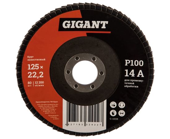 Круг лепестковый (125x22.2 мм; P100) Gigant G-11038 