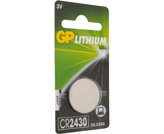 Литиевая дисковая батарейка GP Lithium CR2430 - 1 шт. в блистере. CR2430-8C1 