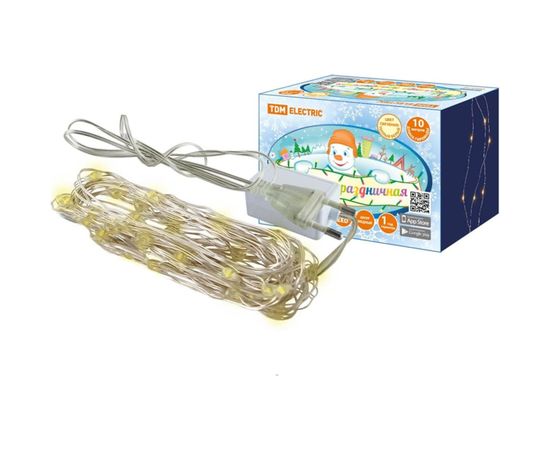 Светодиодная гирлянда TDM Роса 100, 100 LED, 10м, 3000К, 250 В SQ0361-0057 