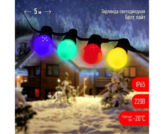 Гирлянда ЭРА ERABLMK5 Белт-лайт, набор, 5м, 15 LED Б0047953 – изображение 10