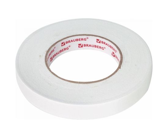 Клейкая двусторонняя лента BRAUBERG 19 мм х 10 м, на вспененной основе, 1 мм, прочная 606421 – изображение 5