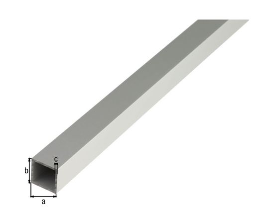 Трубка GAH ALBERTS квадратная, алюминиевый, серебристый, 10x10x1х2000 мм 474515 – изображение 2