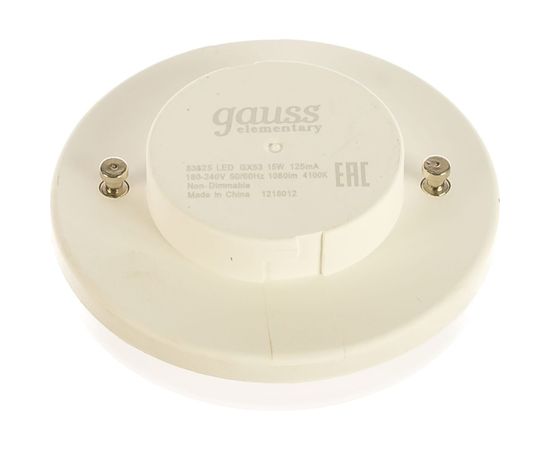 Лампа Gauss LED Elementary GX53 15W 1080lm 4100K 83825 – изображение 2