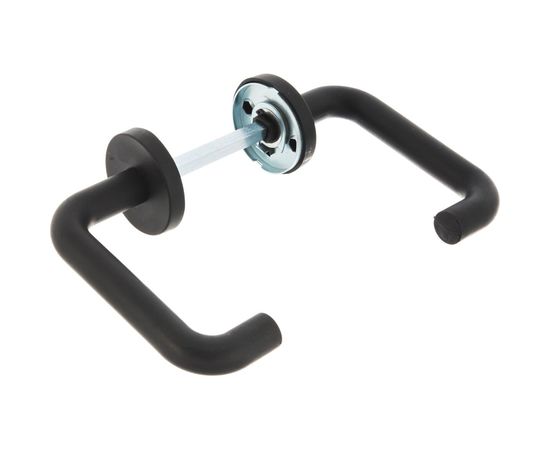 Комплект дверных ручек Fuaro с накладками под цил. DH-0219 NE ЧЕРНЫЙ, НЕЙЛОН, квадр. 8x140 мм 35703 – изображение 3