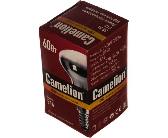Лампа накаливания, зеркальная матовая Camelion MIC 60/R50/FR/E14 12660 – изображение 2