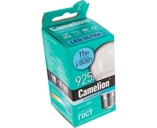Светодиодная лампа 11Вт 220В Camelion LED11-A60/845/E27 12036 – изображение 2