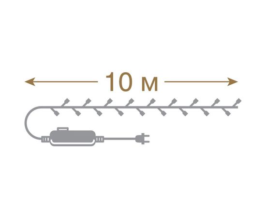 Электрогирлянда Vegas нить 100 разноцветных LED ламп контроллер 8 режимов зеленый провод 55061 – изображение 3