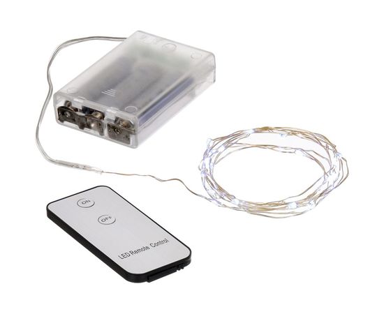 Электрогирлянда VEGAS Нить 20 холодных ламп, серебристый провод, с пультом, дисплей-бокс 55105 – изображение 6