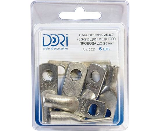 Медный луженый наконечник DORI JG-25 25мм2 6шт 2623 – изображение 3