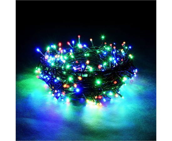 Электрогирлянда Vegas нить 100 разноцветных LED ламп контроллер 8 режимов зеленый провод 55061 – изображение 2
