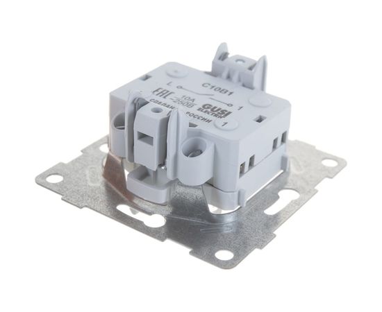 Выключатель GUSI ELECTRIC Bravo 1 клавиша, СУ, 10А, 250В, белый С10В1-001 – изображение 2